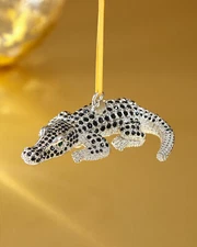 L'Objet Ornament Crocodile Alligator Silver Hanging Ribbon L'Object NIB