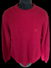Chaps Cable-Knit Sweater Men's Large Red Pullover Crew Neck