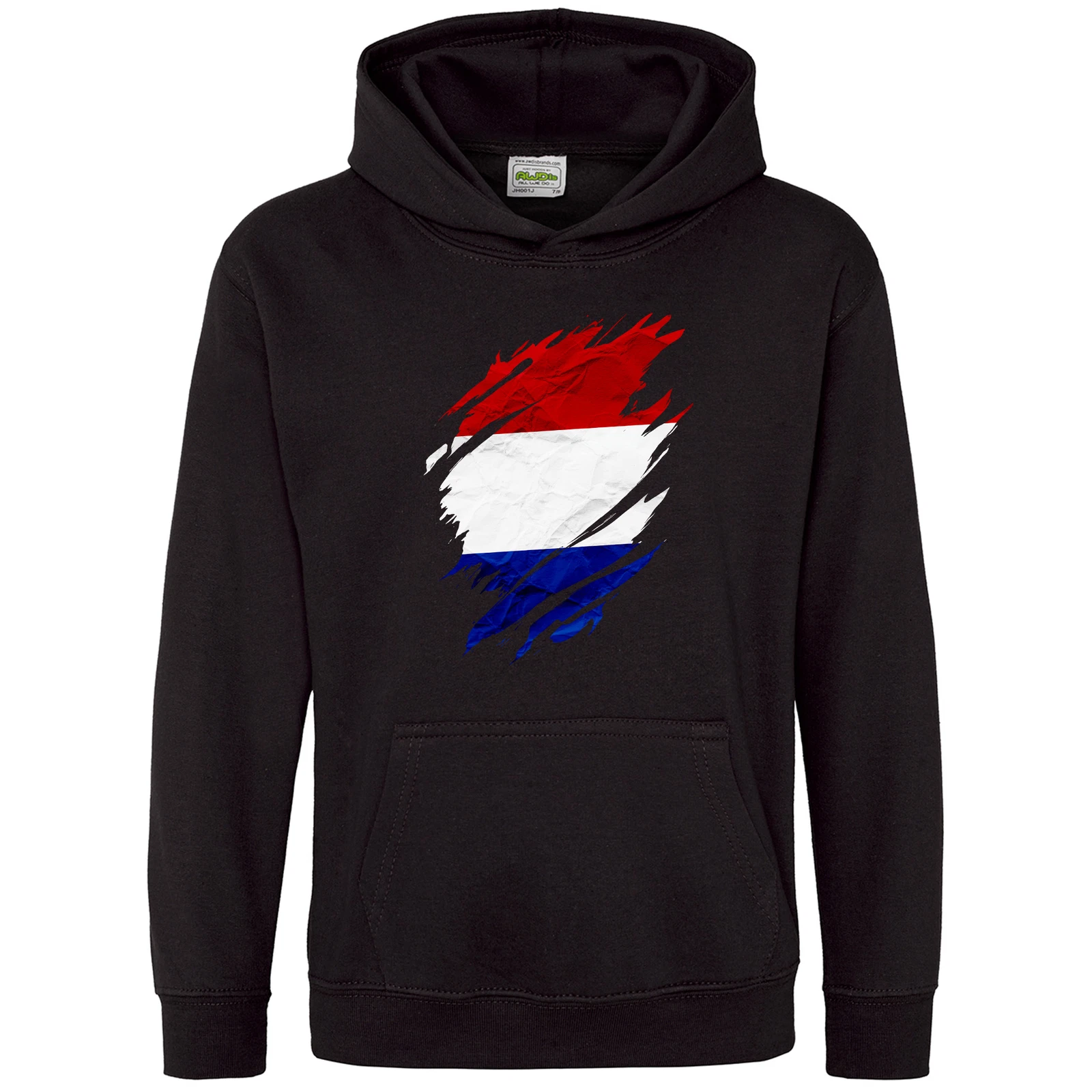 VETEMENTS Felpa con cappuccio bambini bandiera strappata dei Paesi Bassi tifosi torneo europeo