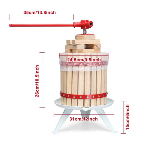 5 Gallon Fruit Wine Press 18 Liter Cider Apple Grape Crusher Manual Juice Maker - Picture 2 of 5