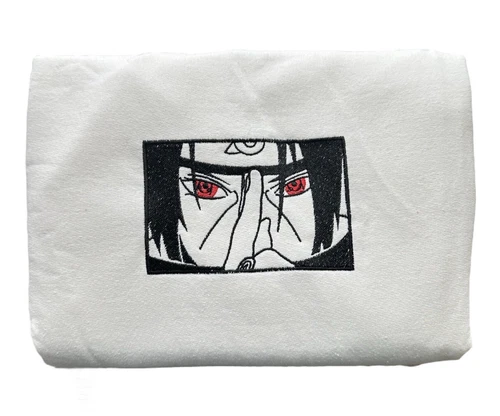 Itachi Anime Embroidered White Crewneck Sweatshirt NEW - Size Medium