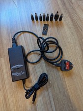 Xenta Universal Laptop Charger 90W Adjustable Power Supply 15–24V DC UK Plug