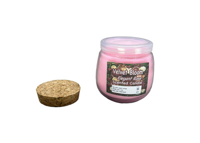 Velvet Bloom | Elegant Rose Scented Soy Wax Candle 7oz Jar | Trio002