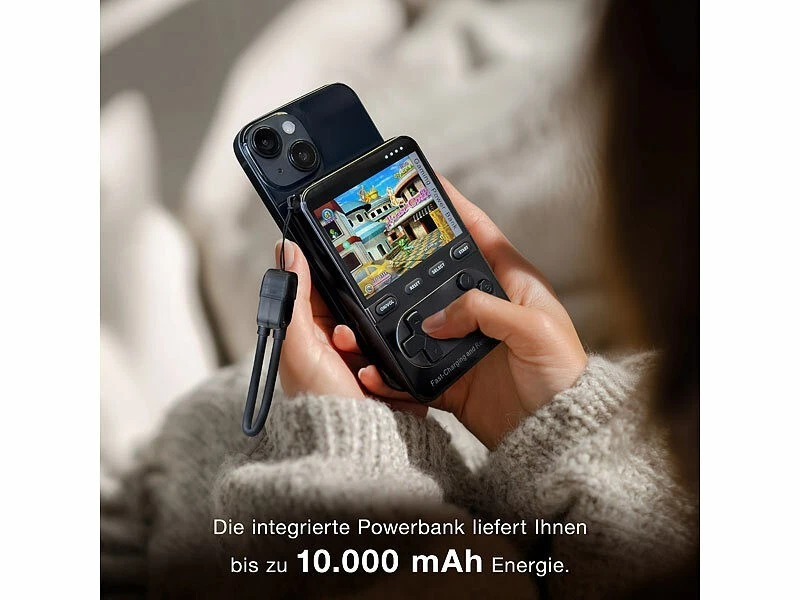 Gaming-Powerbank 10000mAh mit Qi & MagSafe, 20W, Konsole mit 200 Spielen - Bild 3 von 4