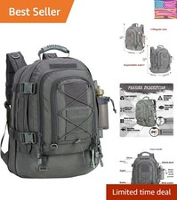 Expandable 40-64L Military Tactical Backpack 3 Day Bag Hiking Gym Sport Camping