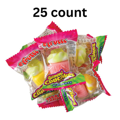 eFrutti Gummi Cupcakes 25 Count Gummy Candy Individually Wrapped Party Treats