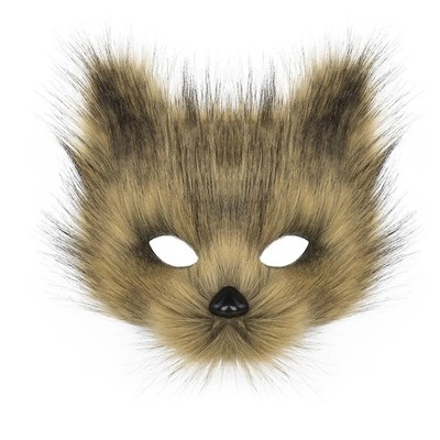 Animal Fox Wolf Plush Cat Half Face Mask Halloween Party Costumes Prop...