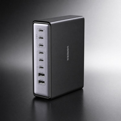 UGREEN Ladegerät 200W 8-Port 100W GaNInfinity USB-C USB-A Desktop NEU OVP
