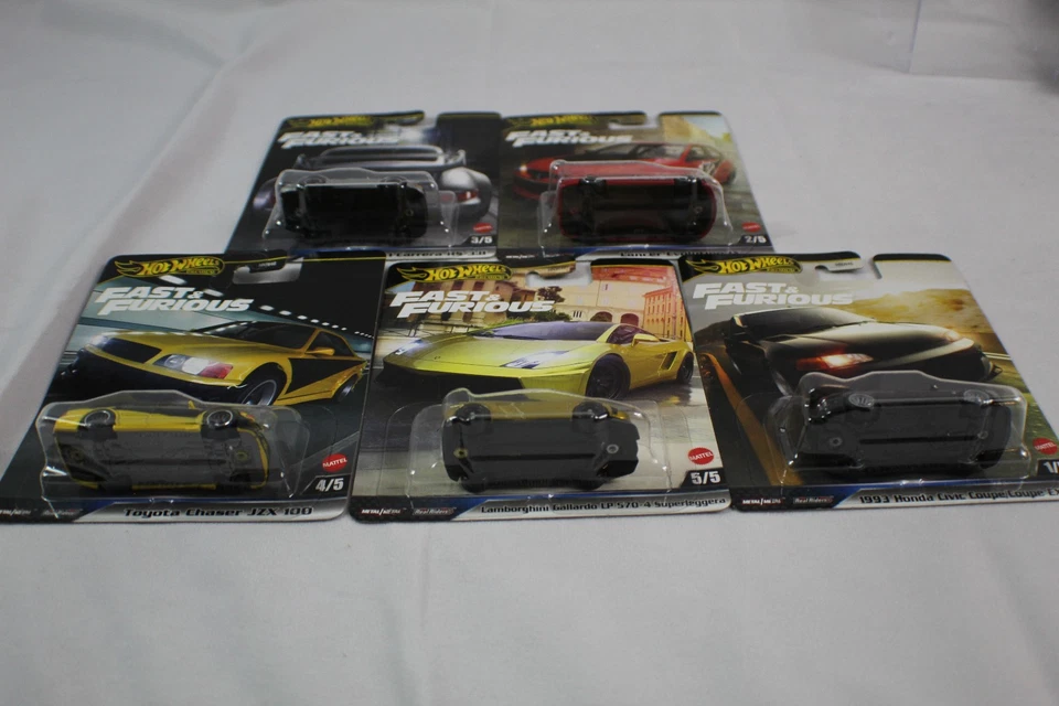 2025 Hot Wheels Fast & Furious Premium M Case Set Of 5 - Civic, Chaser, Porsche - Image 3 of 4