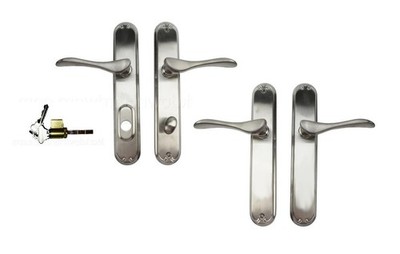 Pella Active Left / Inactive Right Hand Keyed Set Hinged Door Keys- Satin Nickel