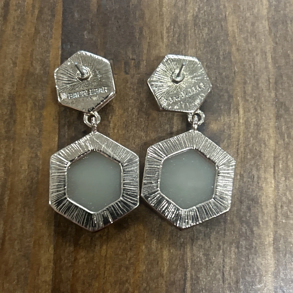 Baublebar Druzy Drop Yellow And Black  Earrings Hexagon Crystals Rhinestone - Image 2 of 3