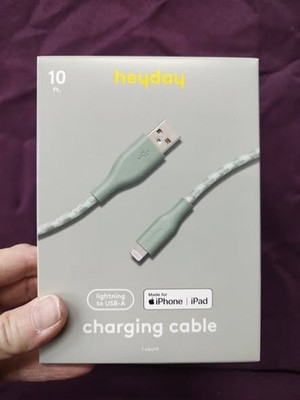10' Lightning to USB-A Braided Cable   heyday Evergreen (MFi Certified)