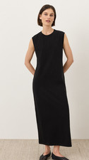 Hot Sales! Pact Organic Soft-Slub Essential Easy Muscle Tee Maxi Dress - Black