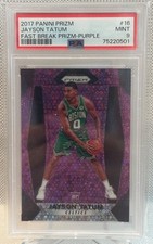 2017 Panini Prizm Jayson Tatum Purple Prizm Fast Break /75 PSA 9 Celtics