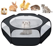 Small Animal Playpen, Chicken Brooder Box with Cover Top, Portable Outdoor Ex...