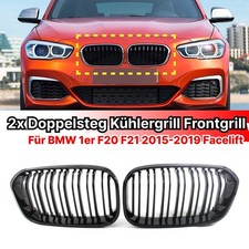 K�HLERGRILL NIEREN GRILL DOPPELSTEG GL�ZEND SCHWARZ F�R BMW 1ER F20 F21 15-19