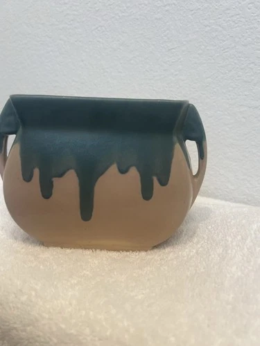 Vintage McCoy Pottery Blue Green Drip Planter Jardiniere Arts & Crafts c1920s