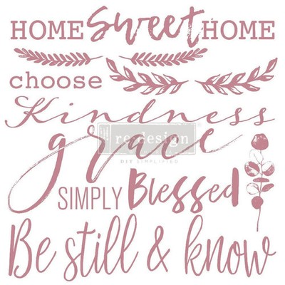 RE DESIGN DECOR STAMPS INSPIRED WORDS   - NEW