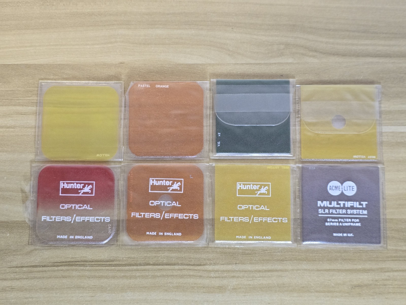 Filtros ópticos Hunter: paquete pastel y graduado X8 naranja + amarillo ect.