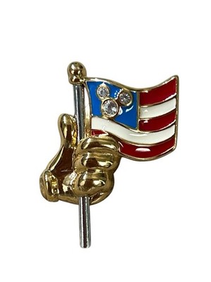 Disney Parks FL Swarovski Mickey Mouse Hand Holding American Flag Pin Patriotic