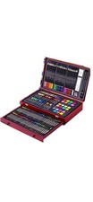 145 Piece Deluxe Art Set with 2 X 50 Sheet Drawing Pad, Art Supplies Wooden Art