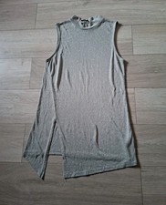 Next Silver Grey Glitter Stretch Short Tunic Dress Long Top Occasion Party UK16