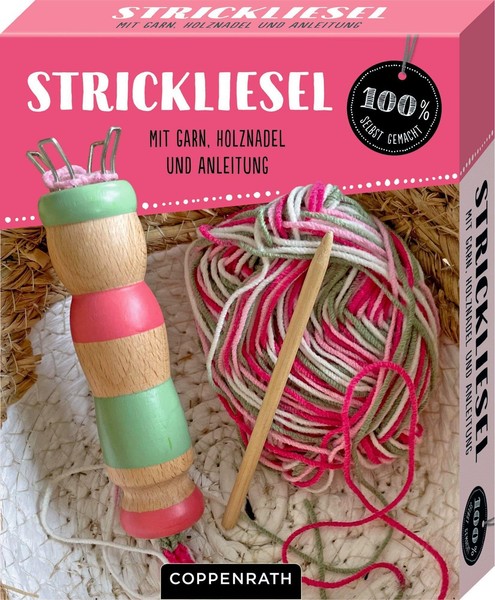 Strickliesel Set Mit Garn, Holznadel & Anleitung - DIY Stricken, Handarbeit-image
