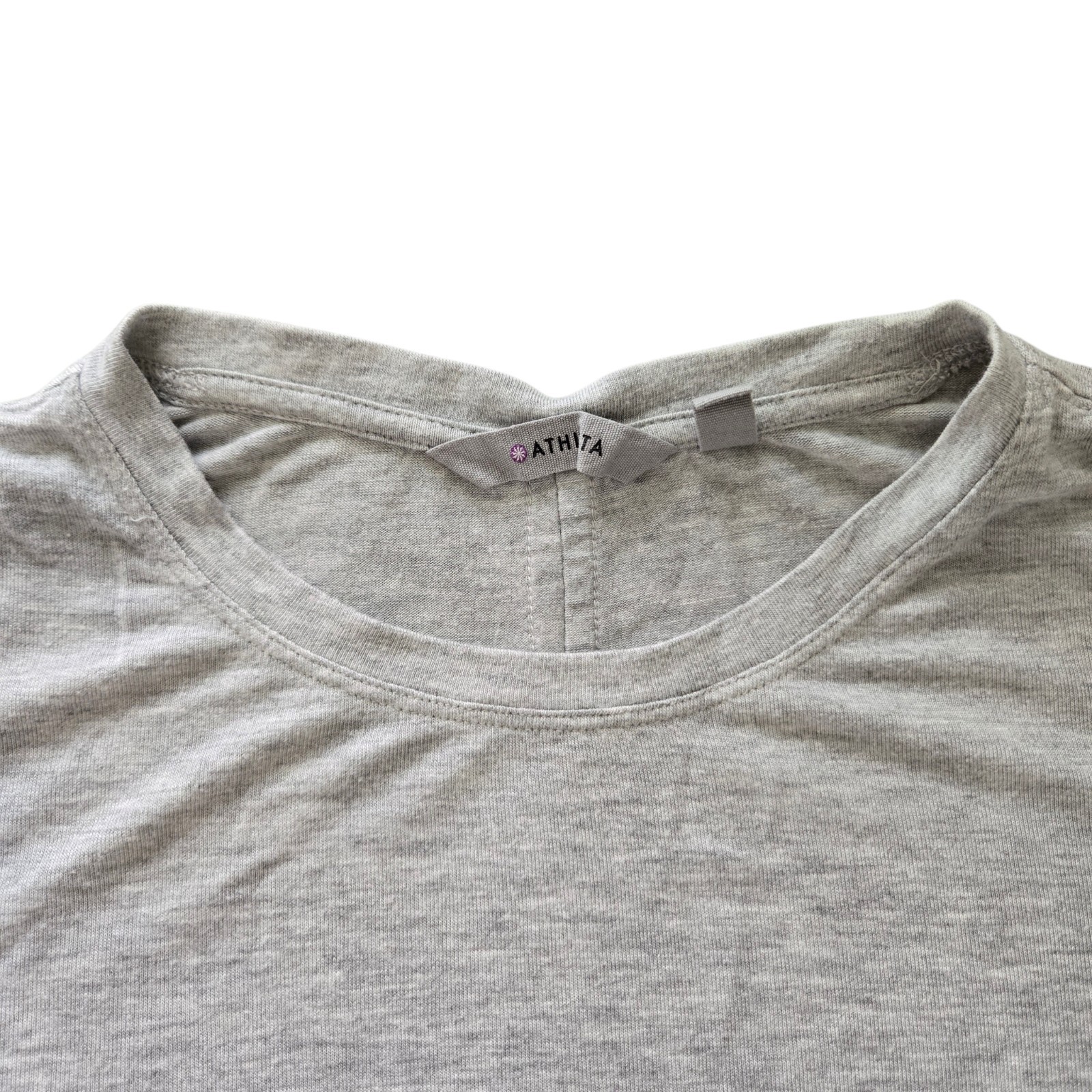 Athleta Gray Heathered Threadlight Long Sleeve T-… - image 4