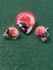 VINTAGE LUCITE RED ROSES PIN/EARRING SET — photo 1