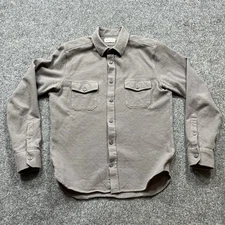 Taylor Stitch 100% Organic Cotton Shirt Mens 40 Gray Utility Long Sleeve Flannel