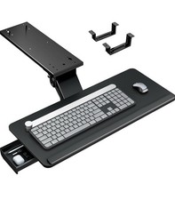 PEGZONE Keyboard Tray Under Desk with Storage Drawer, Height Adjustable Keyboard