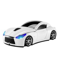 Usbkingdom Cool Sport Car Shaped 2.4GHz Wireless Mouse Optical Cordless white