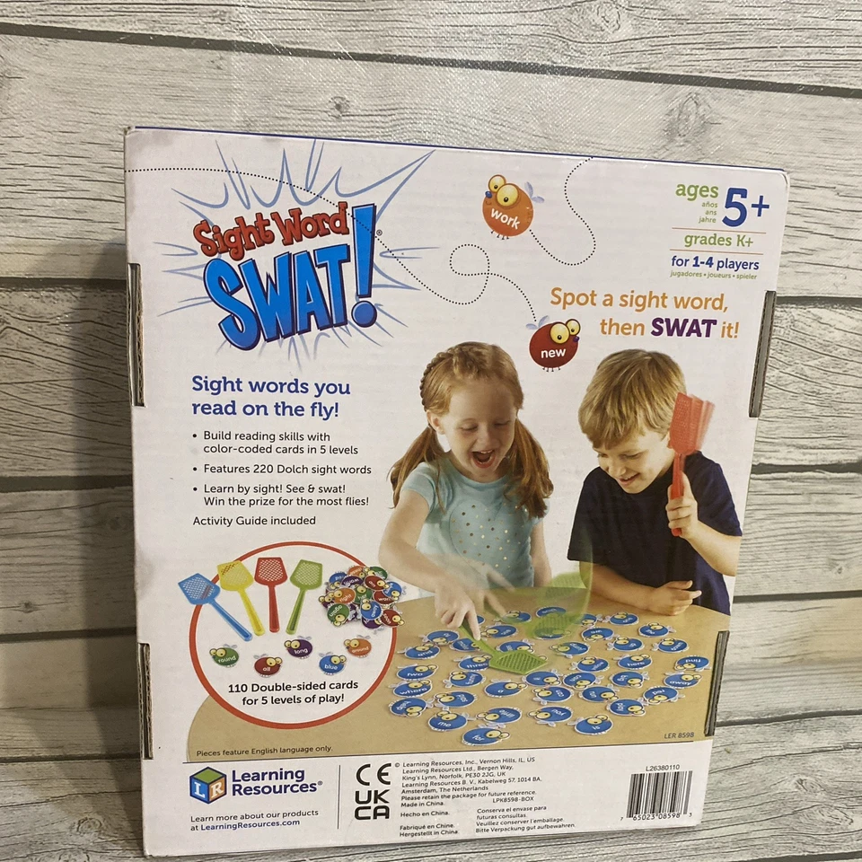Sight Word Swat Learning Game Ages 5+ Kindergarten 4 Players NEW SEALED - Image 3 of 4