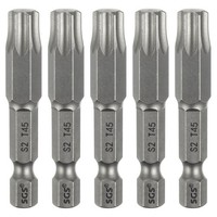 "5X T45 Torx Bit 1/4\" 50Mm Magnetisch FüR Torx Schrauben S2 Stahl"