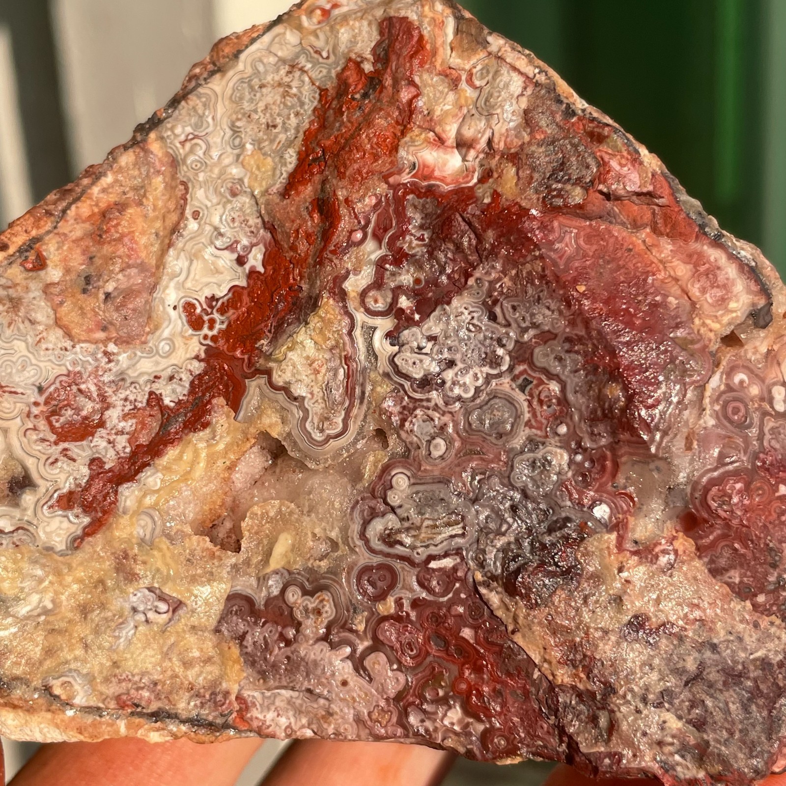 639g Natural Raw Mexican Crazy Lace Agate With Druzy Crystal Healing