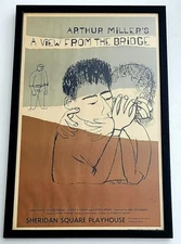 Vintage Ben Shahn Poster Arthur Miller's A View From the Bridge 1965 Framed