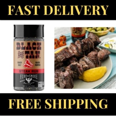 NEW Fire & Smoke Society Black & Tan, Beef and Steak Seasoning Rub, 6 Ounce