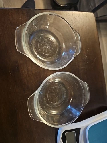 2 - Vintage Anchor Hocking Fire King Clear Casserole 12oz Bowl #472-No Lid