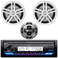 JVC Marine Bluetooth USB AM/FM Receiver W/Remote, 2x 6.5" 180W 2-Way Speakers