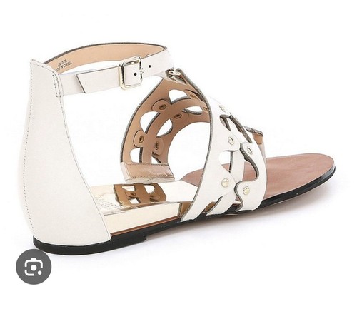 Vince Camuto Sandals Size 7.5 White Gold Leather Gladiator - Picture 3 of 3