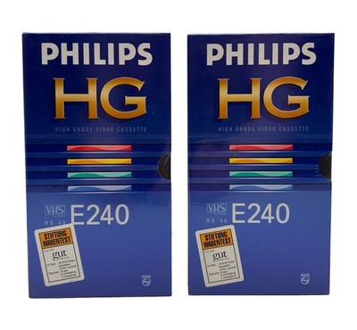 2x Philips HG E240 4H High Grade Video VHS-Kassette Videokassette NEU/OVP/SEALED