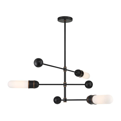 Crystorama Capsule 3Lt Chandelier, Black/Textured Gold/White - CAP-8513-MK-TG - Picture 1 of 1