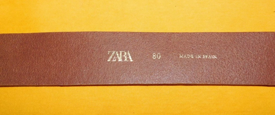 CINTURÓN MUJER ZARA HECHO EN ESPAÑA CUERO MARRÓN CLARO TALLA EUR. 80 - EE. UU. 30/75 cm. Foto 4 de 4