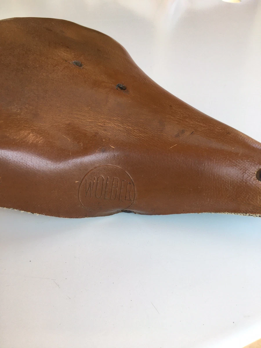 Selle De Vélo Rétro En Cuir Véritable - Marron, Ressort, Dimensions 26x21.5 Cm, Pour Tige De Selle 12 Mm - Neuf