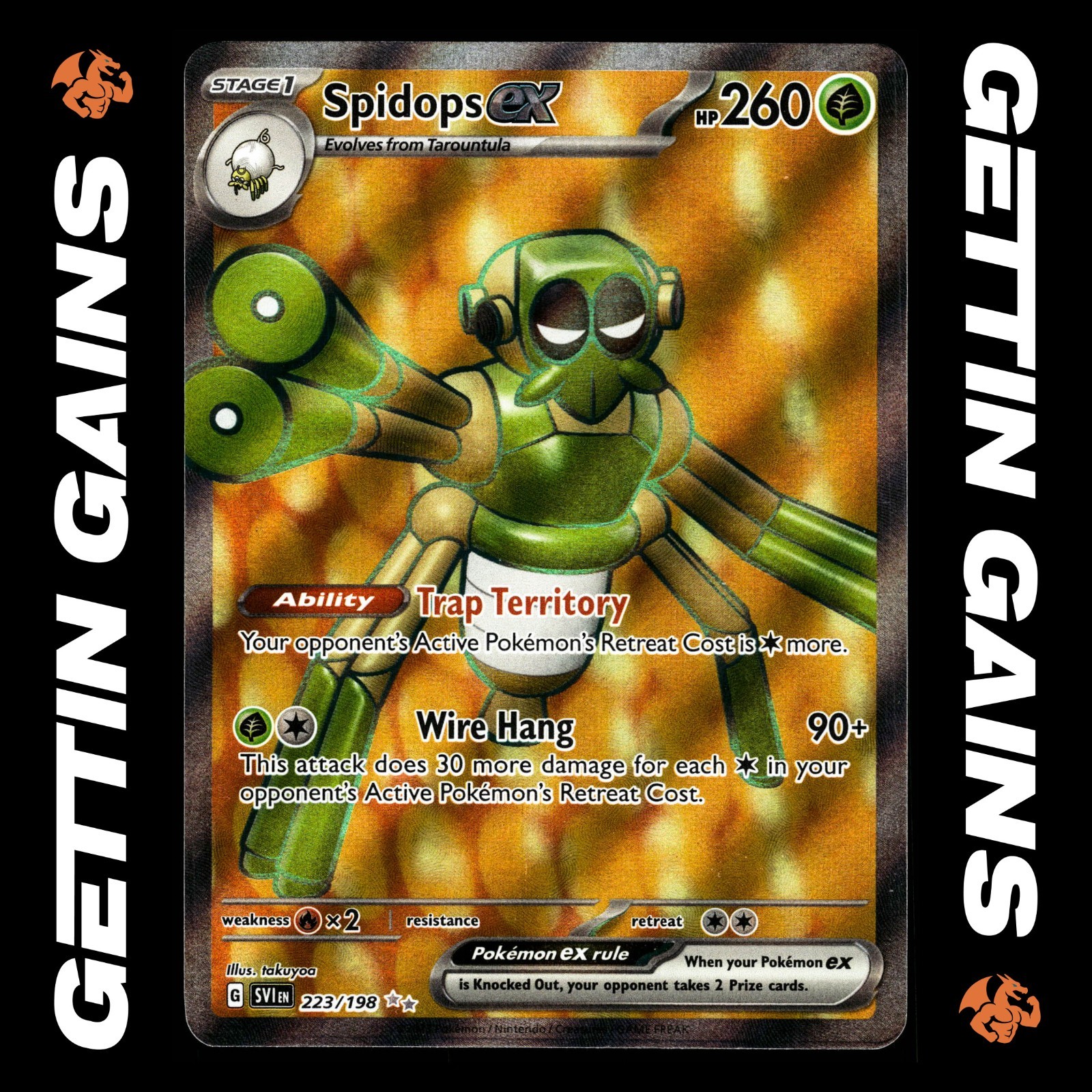 spidops ex pokemon card value RR Japanese Single RarityDouble Rare Hit Points260 HP Ability Trap Territory Your opponents Active Pokemons Retreat Cost is [C] more Pokmon TCG: Spidops ex 091/078