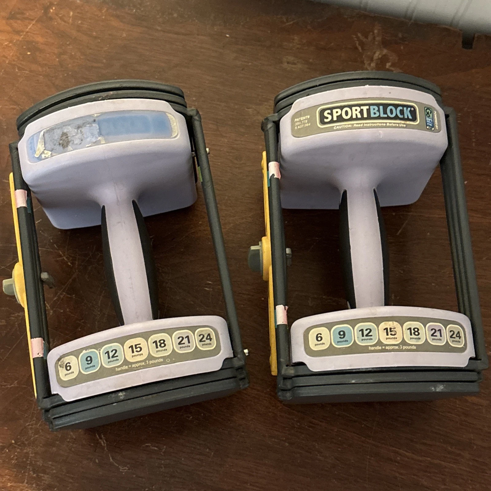 Sport Block Personal 6-12 Lbs Adjustable Dumbbell Weights Set Of 2