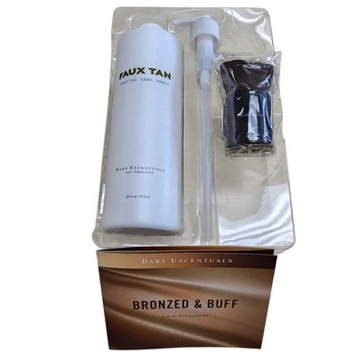 Bare Escentuals Faux Tan Body Sunless Tanner 16 oz Big Daddy Pump + Brush NOS