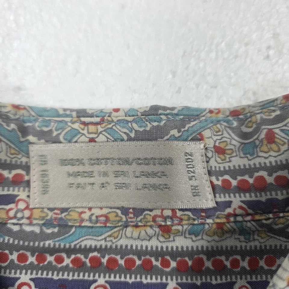 Camisa Claiborne De Colección Para Hombre Mediana Azul Rojo Patrón Geométrico Abotonada Años 90 Foto 3 de 4