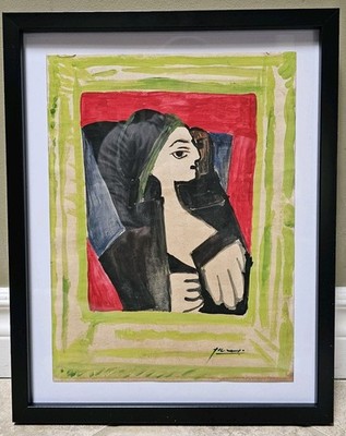 Picasso Original Painting -Signed -COA -Gallery Stamp -Framed -Not A Copy