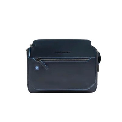 Piquadro Blue Square horizontale Herren-Umhängetasche, blau